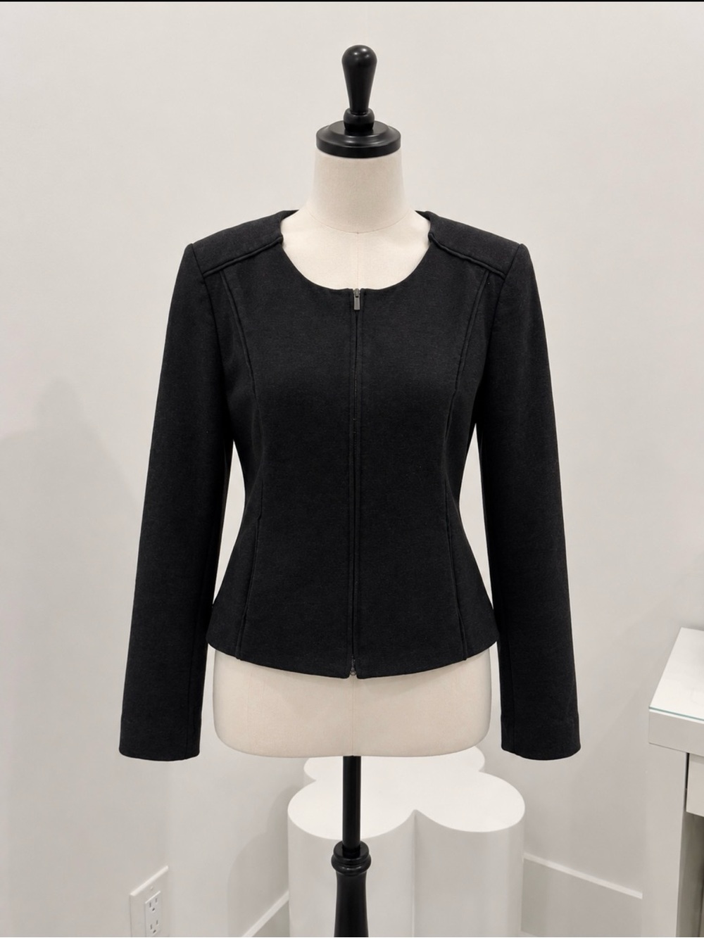Calvin Klein Black Zip-Front Tailored Women's Jacket
